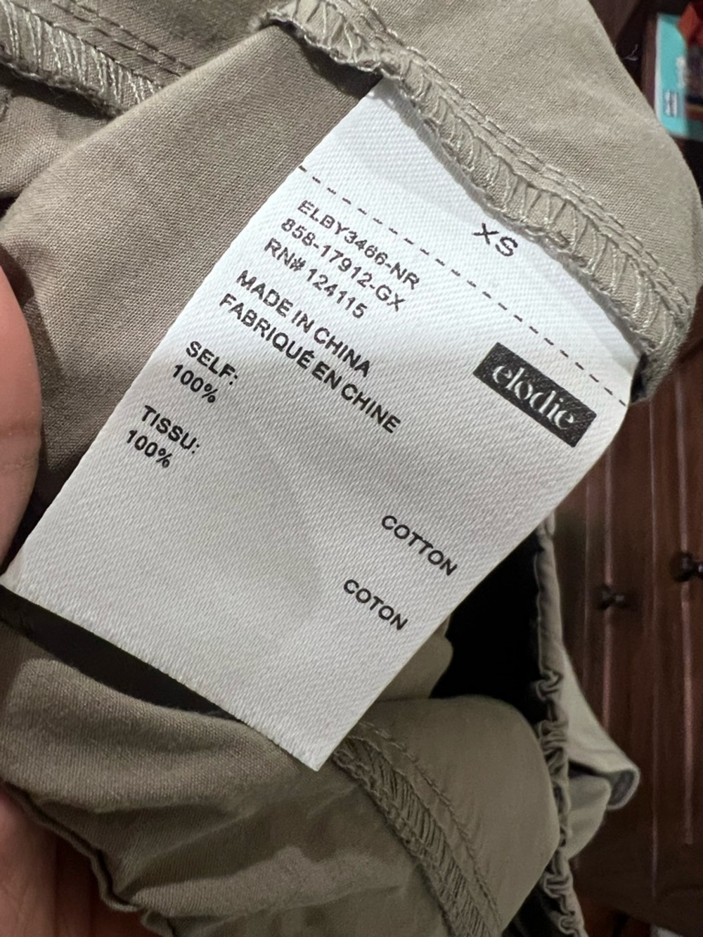 NWT Elodie Low Rise Cotton Cargo Pants in Olive Green - Picture 13 of 13